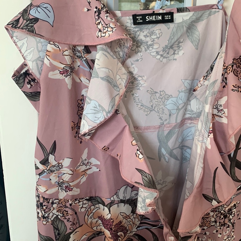 Shein Floral wrap dress